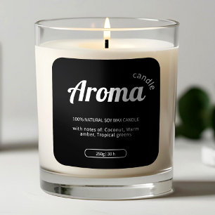 Minimalist Black & White Candle Labels  Stickers