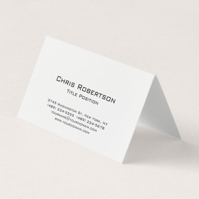 Minimalist  Black White Charming Modern Chic Business Card (Front)