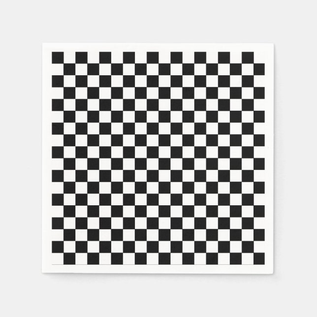 Minimalist Black White checker pattern  Napkins (Front)