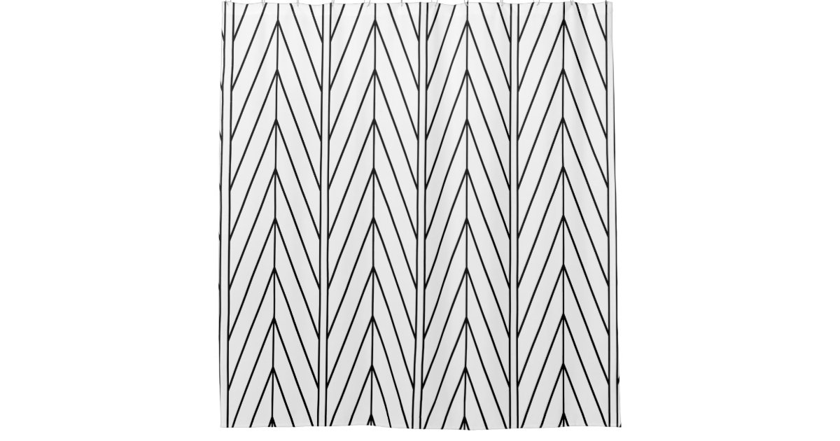 Minimalist Black & White Chevron Design Shower Curtain Zazzle