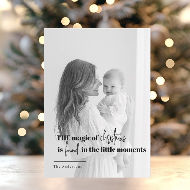 Minimalist Black & White Christmas Photo Holiday Card (Creator Uploaded)