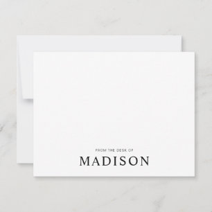 Minimalist Black White Classic Typography Note Card