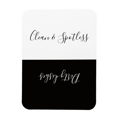 Minimalist black white clean dirty dishwasher magn magnet