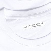 Minimalist Black White Clothing Size Iron-On Label