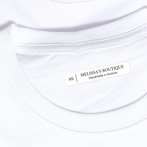 Minimalist Black White Clothing Size Iron_On Label