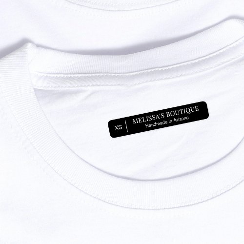 Minimalist Black White Clothing Size Iron_On Label