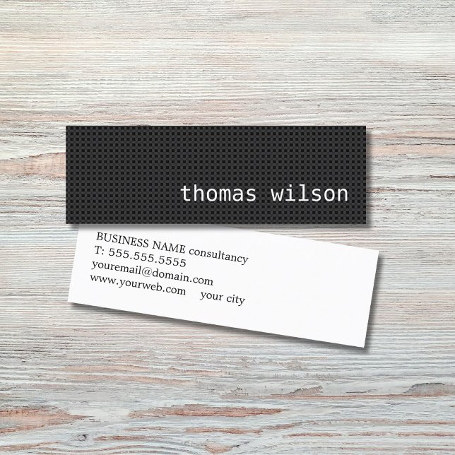 Minimalist Black White Consultant Mini Business Card (Creator Uploaded)