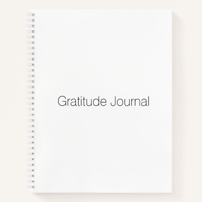 Minimalist black white custom Gratitude Journal (Front)