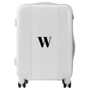 Minimalist black white Custom monogram initial Luggage