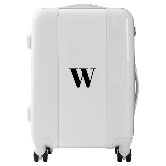 Minimalist black white Custom monogram initial Luggage (Front)
