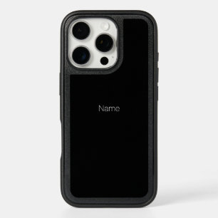 Minimalist black white Custom name monogram iPhone 16 Pro Case