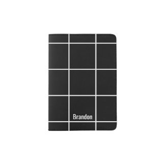 Minimalist Black&White Custom Name Passport Holder
