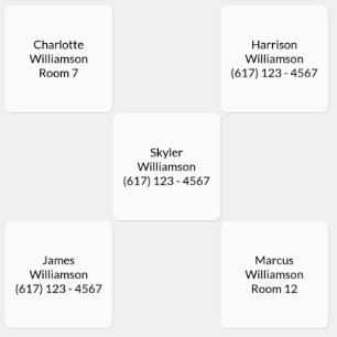 Minimalist black white custom name phone info kids' labels