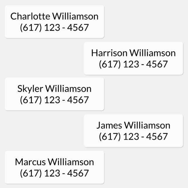 Minimalist black & white custom name phone kids' labels (Group)