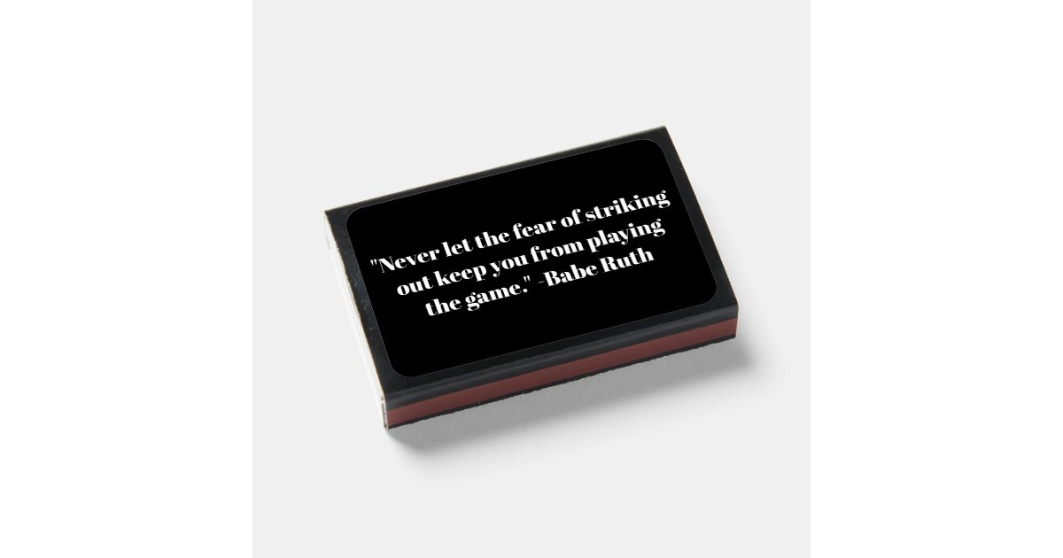Minimalist black white custom phrase text quote matchboxes Zazzle