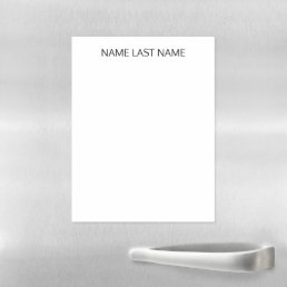 Minimalist black white custom text elegant simple  magnetic dry erase sheet
