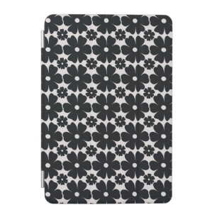 Minimalist black & white daisy pattern iPad mini cover