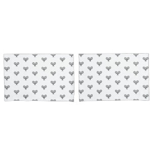 Minimalist Black & White Elegant Tennis Rackets Pillow Case
