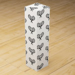 Minimalist Black & White Elegant Tennis Rackets  Wine Box<br><div class="desc">Minimalist tennis rackets and ball design gifts in preppy black and white colors. Simple,  minimalist gift for your tennis coach or tennis team gift for a tennis player. Trendy tennis players' gift wrap</div>