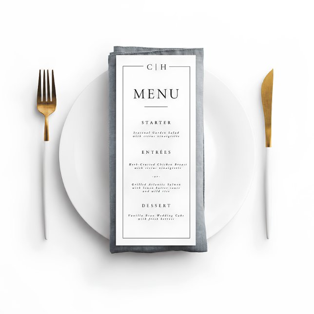 Minimalist Black & White Elegant Wedding Menu  (Creator Uploaded)