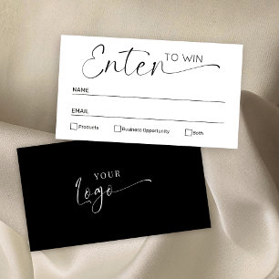 Minimalist Black White Enter to Win Raffle Ticket