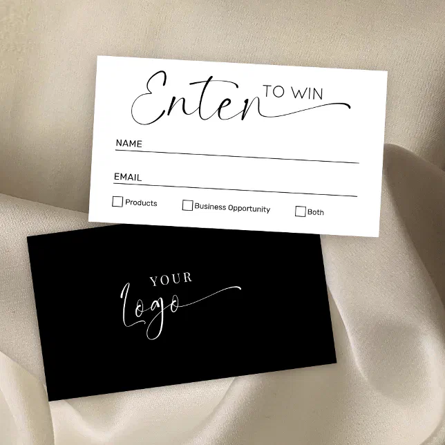 Black Rectangle Raffle Minimalist Black White Enter to Win Raffle Ticket | Zazzle