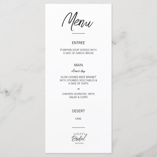 Minimalist Black  White Flat Menu