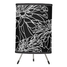 Minimalist black white floral line drawing