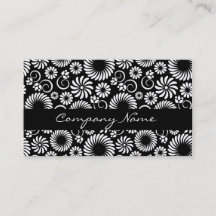 Minimalist Black White Folk Flower Spirals Pattern