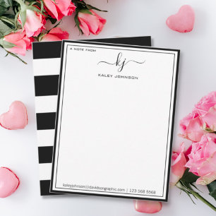 Minimalist Black White From The Desk Of Note Card