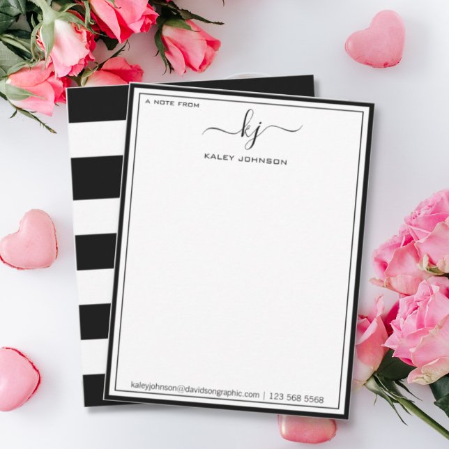 Minimalist Black White From The Desk Of Note Card (Creator Uploaded)