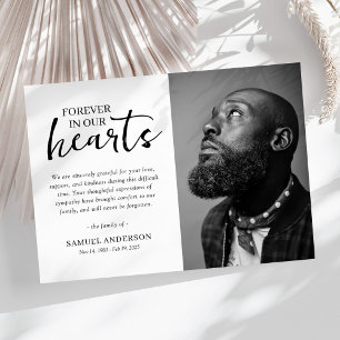 Minimalist Black & White Funeral Thank You Card