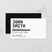 Minimalist Black & White Game Testing Business Card (Front/Back)