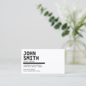 Minimalist Black & White Game Testing Business Card (Standing Front)