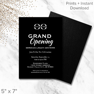 Minimalist Black White Grand Opening Invitation