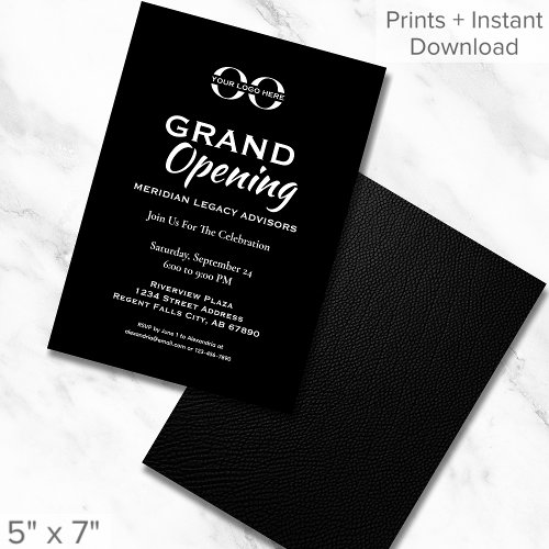 Minimalist Black White Grand Opening Invitation
