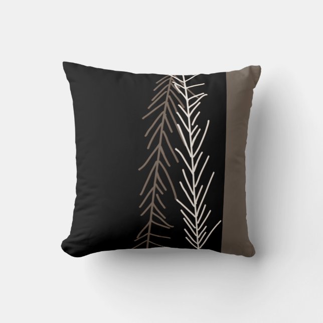 Minimalist black,white gray abstract nature  art throw pillow (Front)