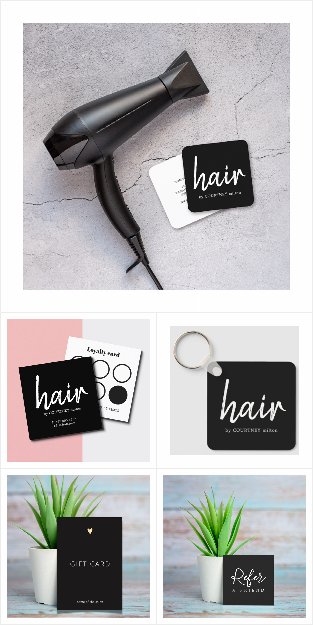 Minimalist Black White Hair Stylist 