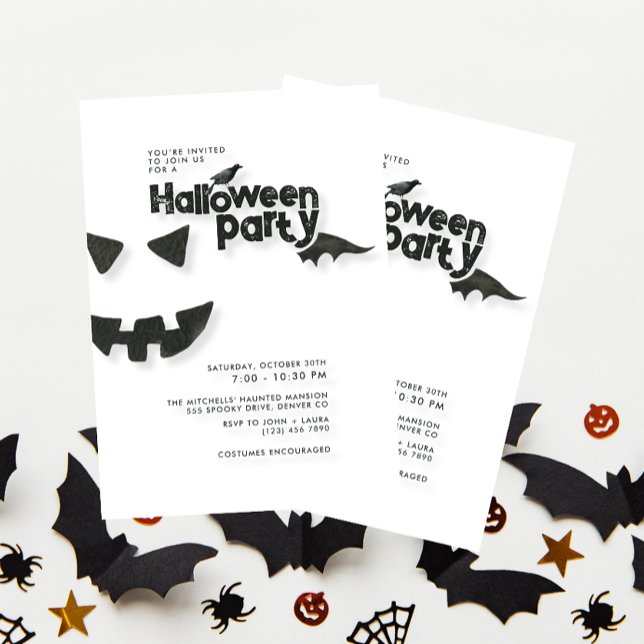 Minimalist Black & White Halloween Party Invitation (Creator Uploaded)