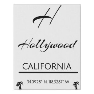 Minimalist Black & White Hollywood  Faux Canvas Print