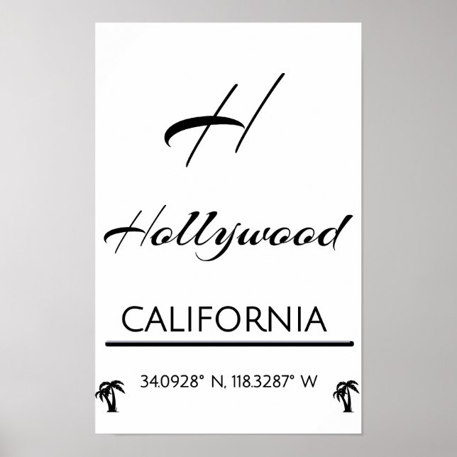 Minimalist Black & White Hollywood Poster (Front)