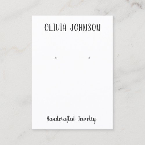 Minimalist Black White Jewelry Earring Display  Business Card