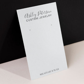 Minimalist Black White  Jewelry Earring Display Business Card by girly_trend at Zazzle