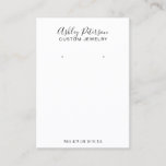 Minimalist black white  jewelry earring display business card<br><div class="desc">A modern,  minimalist black and white stylish jewelry earring display with hole markers that you can move around or delete with elegant modern simple  hand lettering style typography  ,  all text and backgrounds colors are customizable,  add your social media.</div>