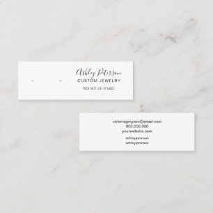 Minimalist black white jewelry earring display mini business card