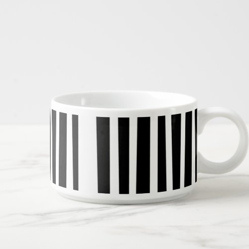 Minimalist Black  White Line Design Soup Mug