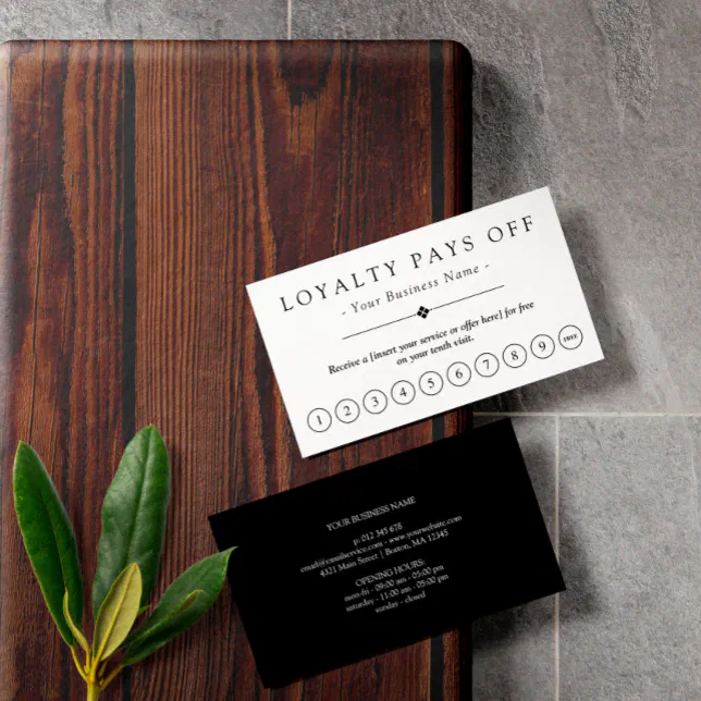 Minimalist Black & White Loyalty Punch Card