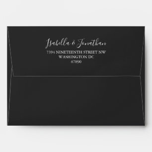 Minimalist Black White Matching Return Address Envelope
