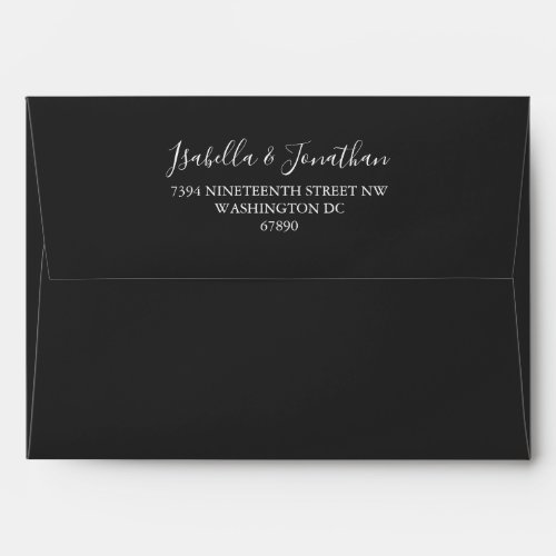 Minimalist Black White Matching Return Address  Envelope