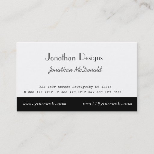 Customizable Minimalist Black and White Business Card Template